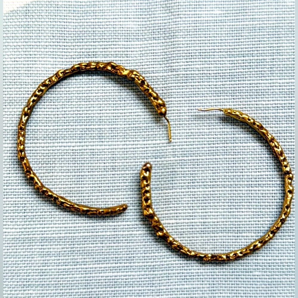Mary Frances Maker Gold Plated Simple Hoop Earrings